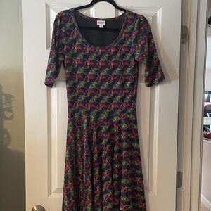 LuLaRoe Multicolor Geometric Midi Dress